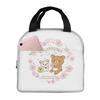 Rilakkuma Sakura Изолированная сумка-ланчбокс для женщин Офисная сумка-холодильник Термоконтейнер для еды Сумка-тоут Герметичные ланч-боксы Контейнер