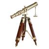 Brass Telescope On Tripod Stand Desktop Royal Finish Spyglass Beautiful Nautical Wooden Stand Home Décor Gift Everyone London.