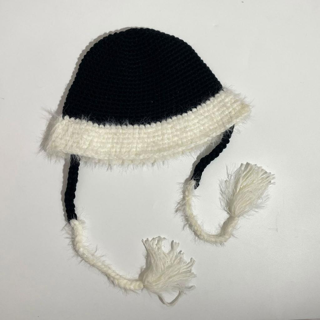 Корейская шерстяная шапка ручной работы для осени и зимы, чтобы показать лицо, маленькая рыбацкая шапка с защитой ушей и теплой вязаной шапкой