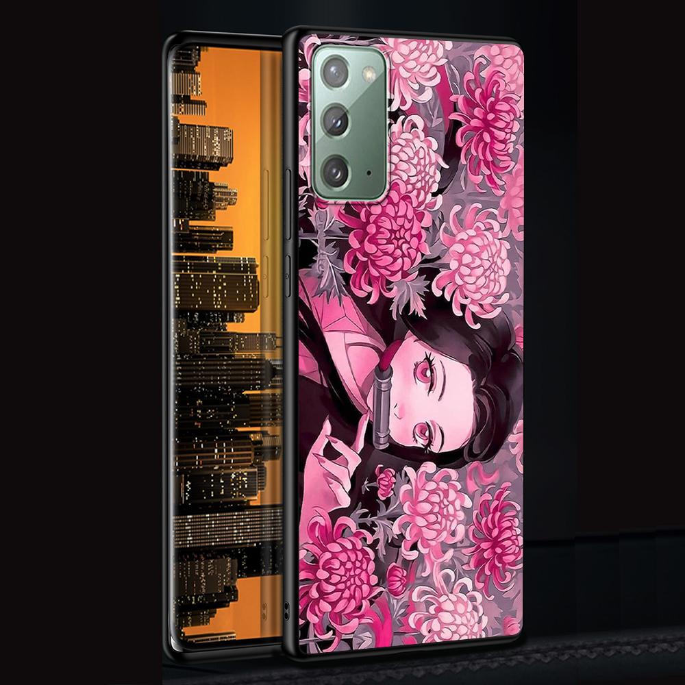 Чехол Anime Demon Slayer для Samsung Galaxy Note 20 Ultra 10 Lite 9 8 A53 A52 A12 S22 S21 FE S20 Plus TPU черный чехол для телефона