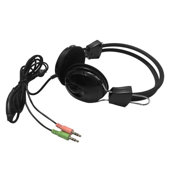 3.5mm Universal Noise Canceling Head-mounted Headset Wired Headphone with Mic for Computer