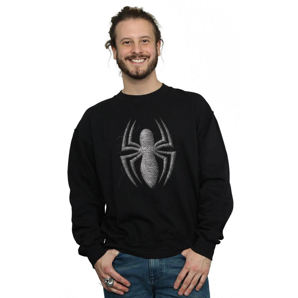 Marvel Mens Spider-Man Web Logo Sweatshirt