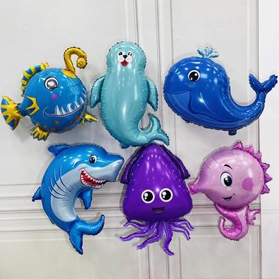 Воздушные шары с морскими животными, Оформление детской вечеринки по случаю дня рождения, Детский день рождения, Мультяшный принт для гостиной специальной формы