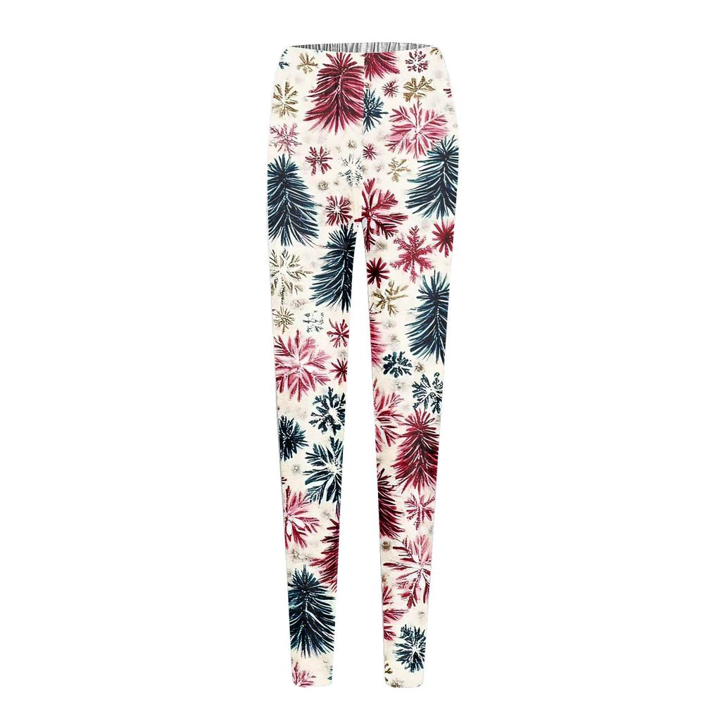 Женские брюки с рождественским принтом, эластичные, мягкие, повседневные, домашние, спальные брюки