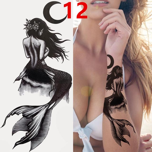 1 шт. Наклейка-тату «Черный лес» для мужчин, женщин, детей, временная татуировка с тигром, волком, черепом смерти, имитация хны, скелет, животное