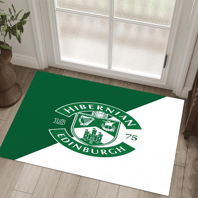 Hibernian FC Design Crystal Velvet Carpet Cozy Non?Slip Printed Rug For Bedroom Living Room Entrance