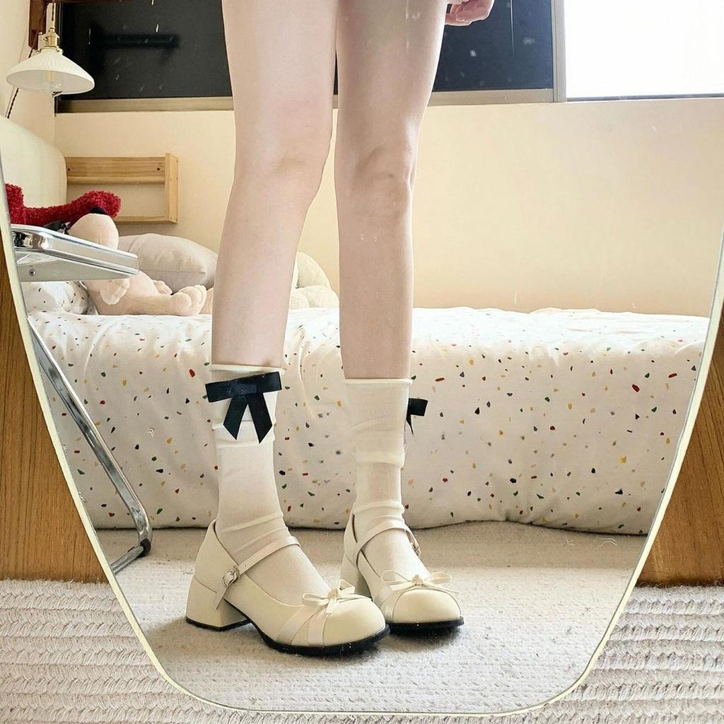 Французские белые туфли Мэри Джейн женские весна и лето новые универсальные с бантом с открытым верхом одинарные туфли атласные туфли из маленькой кожи