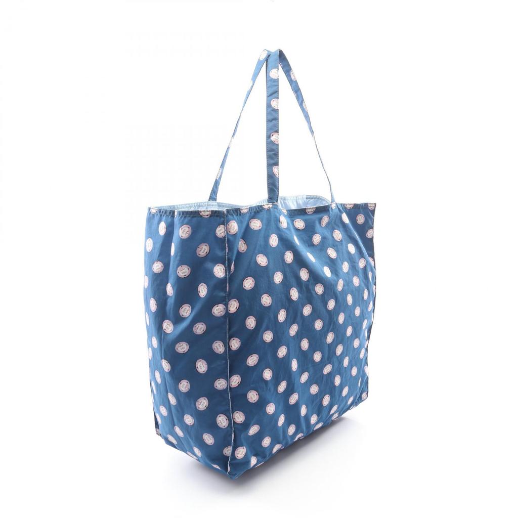 Used PRADA Triangle logo all-over pattern Tote Bag Nylon Blue Pink White Used Women