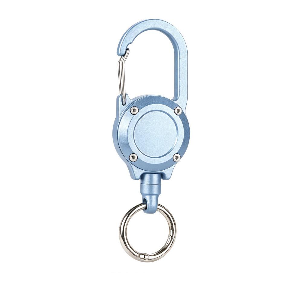 Steel Cable Retractable Keychain Aluminum Zinc Zinc Alloy Retractable Key Holder Camping