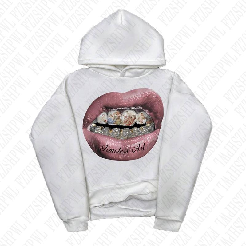 High Street Y2K Hooded Sweatshirt Aesthetics Graphic Print Grunge Goth Oversized Hip Hop Hoodie Sweatshirt Vintage Punk Pullover