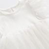 Baby Clothes Short Sleeve Dress Girls Summer Tulle Skirt Coverall Hair Ornament Baby Birth Preparation Gift Ruffle Plain White 6M