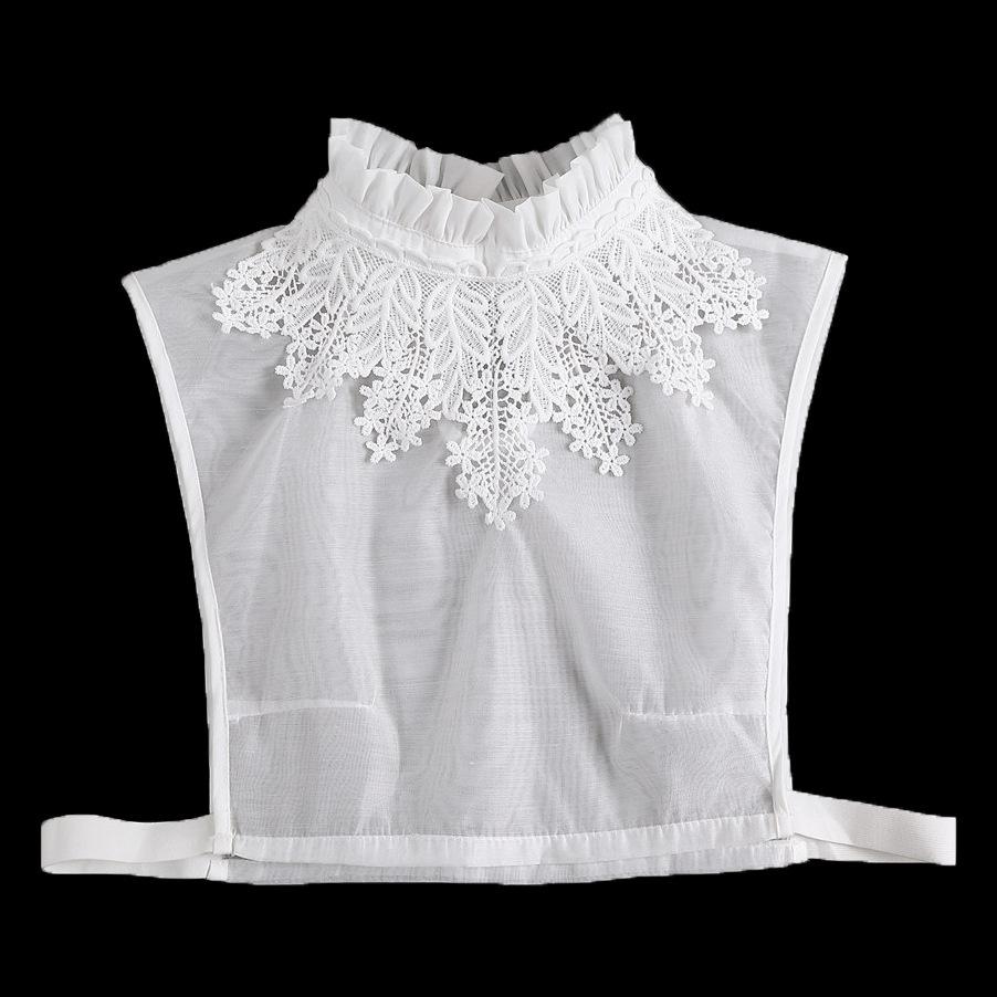 Linbaiway Embroidery False Collars for Woman Adjustable Detachable Shirt Fake Collars Blouse Top Half Shirt Decor Accessories