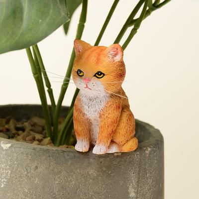 Украшение для кошки Статуэтка из смолы Ручная работа Реалистичная фигурка кошки Декор для дома, офиса, рабочего стола, гостиной