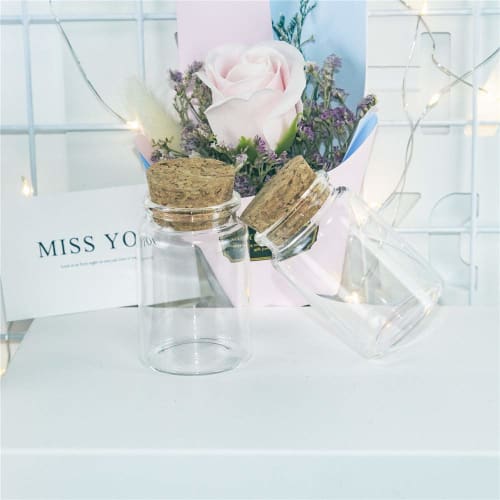 Glass Jar with Cork Lid - Perfect for Spices, Candy, and Candle Making, Wedding Gift - 80ml (4-Piece Set)