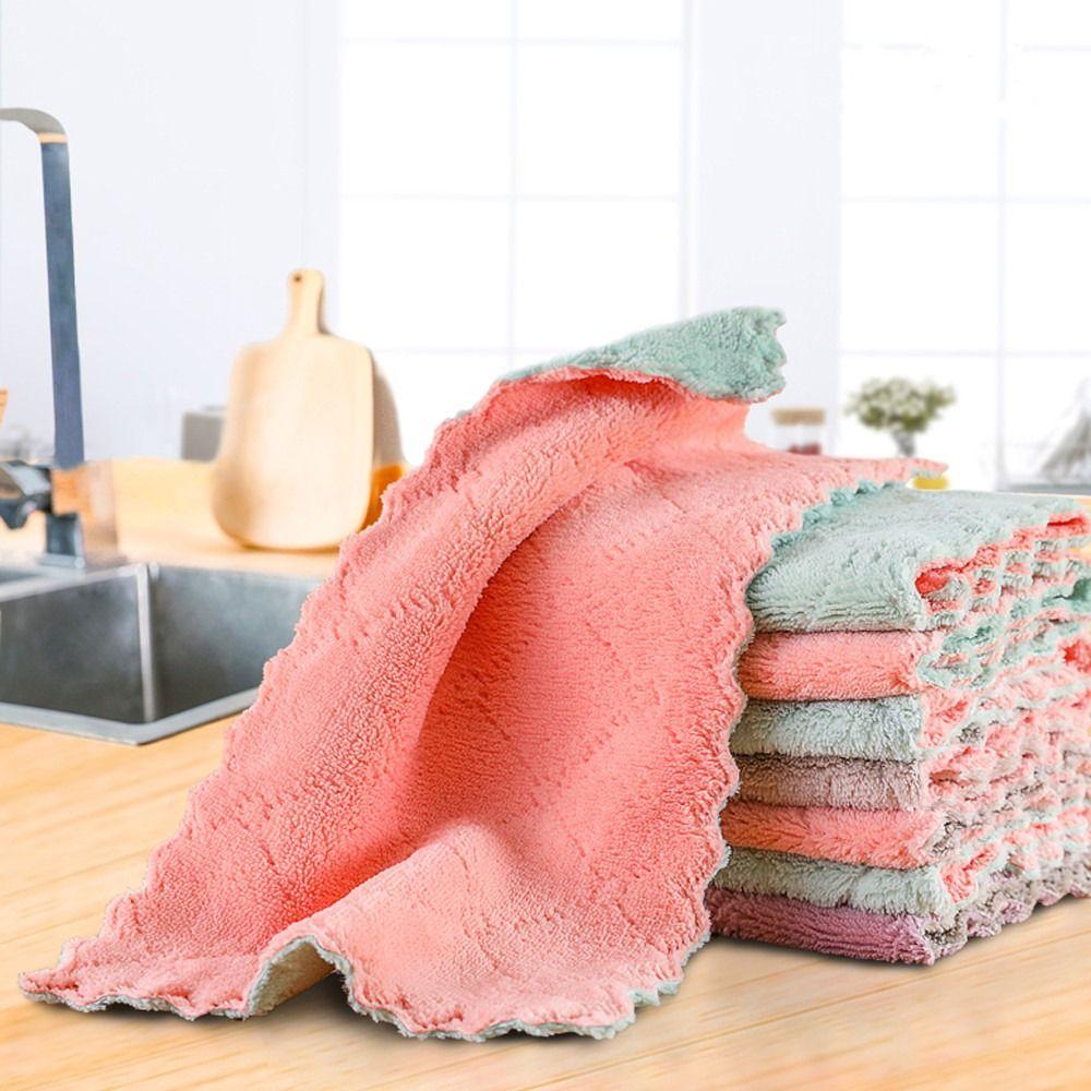 Soft Thick No Shedding Wiping Tool Microfiber Dishcloth Cleaning Cloth Cleaning Towel Dish Towel