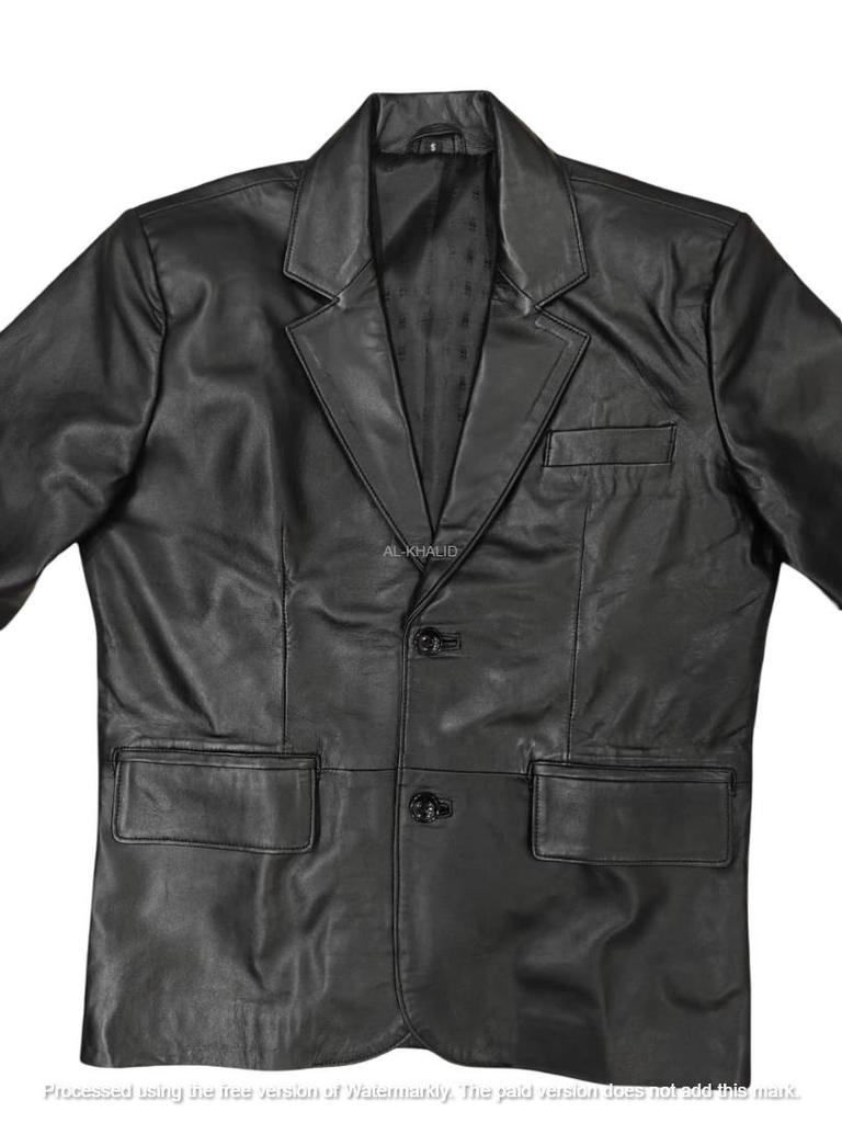 AL KHALID CLASSIC Новый мужской черный кожаный пиджак 100% чистая овчина стильный приталенный пиджак