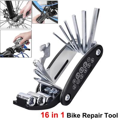Инструмент для велосипеда 16 в 1, Мультиключ, Насос, Латка для шин, Набор инструментов для ремонта горного велосипеда, электровелосипеда, велосипеда, Шестигранный спицевой велосипедный инструмент-отвертка