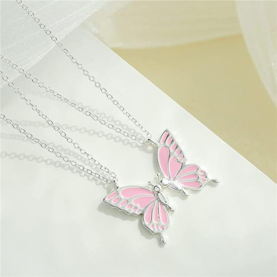 2Pcs/Set Friendship Necklace Meaningful Bright Luster All Match Adjustable Extension Chain Decoration Gift Best