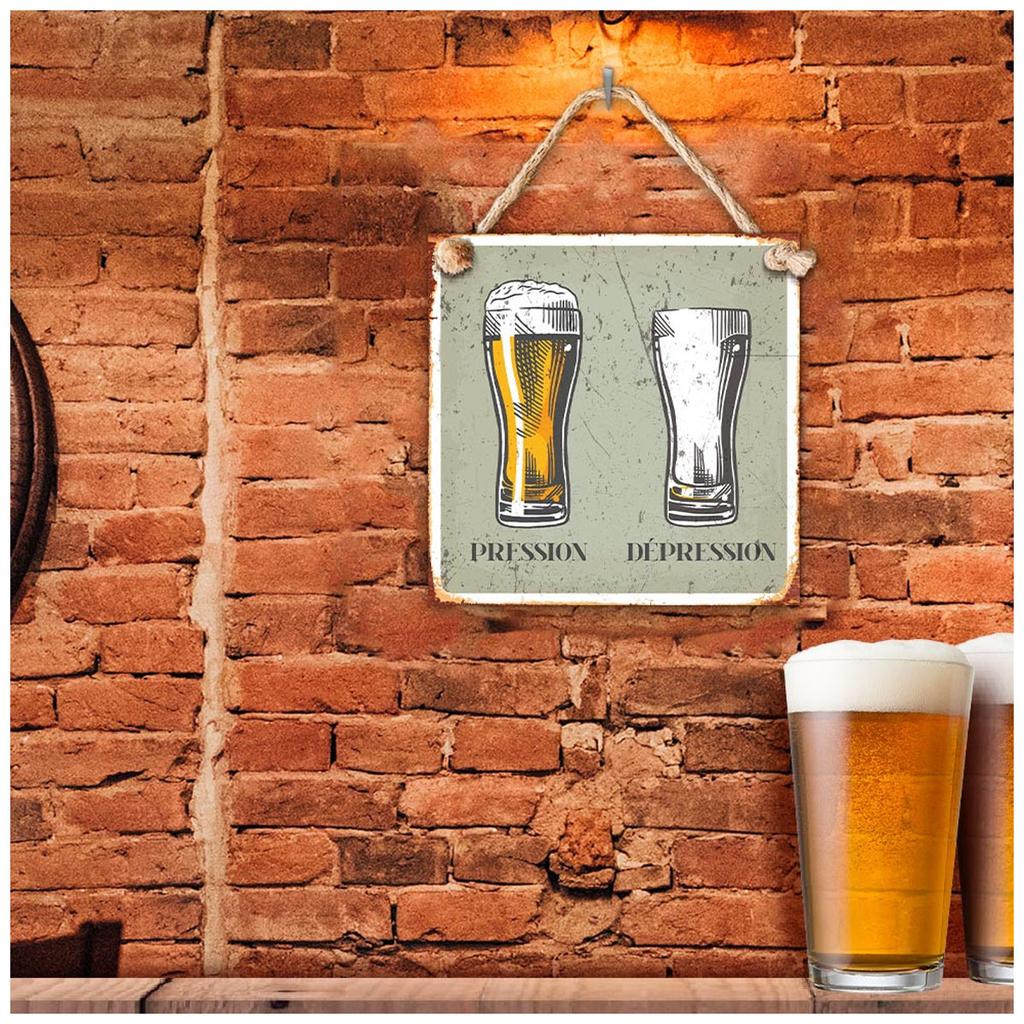 Les Trésors De Lily [A3793] — Металлическая табличка «Сообщения». (Пиво) (Давление-депрессия) - 20х20см