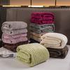 Утолщенное плюшевое одеяло - Широкая полоска, Сетчатая стрижка, Имитация кроличьего меха, Маленькое фланелевое одеяло, Машинная стирка