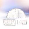 Coordinate Scale Protractor Geometry Drawing Template Measuring Tool Navigation Topographical Map Scale Command Ruler