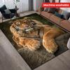 Ковер с 3D-рисунком тигра, мягкий фланелевый коврик для пола для гостиной, спальни, ковер под диван и журнальный столик, декоративный ковер
