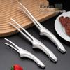 Щипцы для корейского барбекю из нержавеющей стали - Щипцы для еды с круглыми и заостренными концами для барбекю и самообслуживания