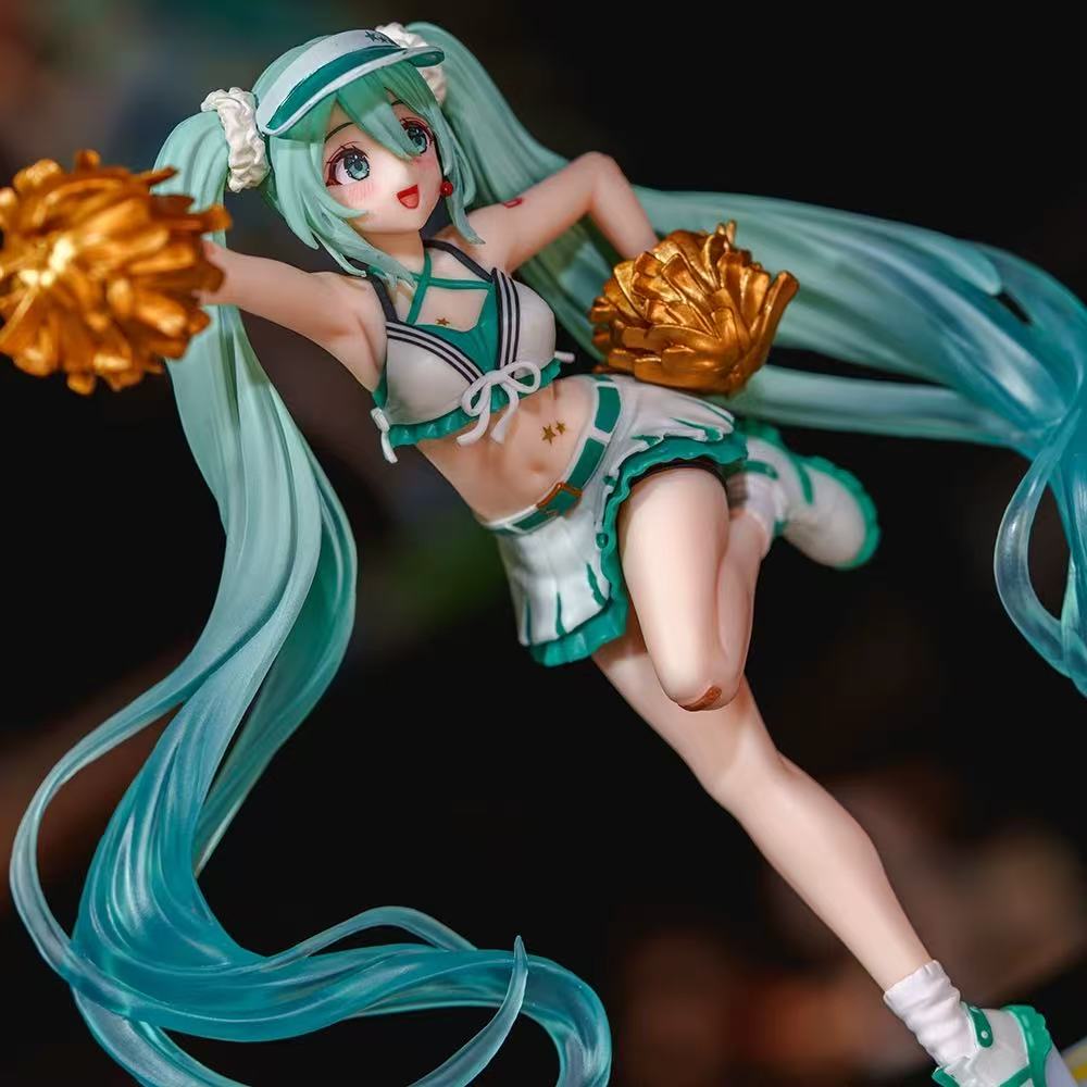 Аниме Фигурка Хацунэ Мику Группа поддержки cheering Фигурки Хацунэ Мику Kawaii Девочка Фигурка ПВХ Коллекционная Модель Игрушки