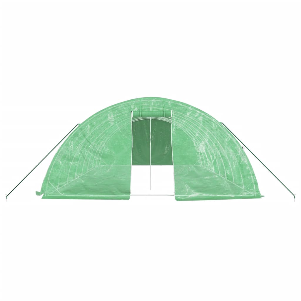 Green Steel Frame Greenhouse 40 m² 8 x 5 x 2.3 m