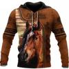 Fashion Mens Animal Hoodies 3D Printed Love Horse Sweatshirt Hoodie Harajuku Spring Autumn Streetwear Unisex Casual Tracksuit