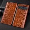 Флип-чехол из натуральной кожи крокодила для Google Pixel 3 3A 4 4A 5 5A 6 6A 7 8 8A 9A 9 10 Pro XL 4G 5G Телефон кошелек Чехлы