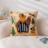 Милая мультяшная вышитая наволочка для подушки, диван для гостиной, детская комната, прикроватная подушка, подушка с животным, подушка с кошкой