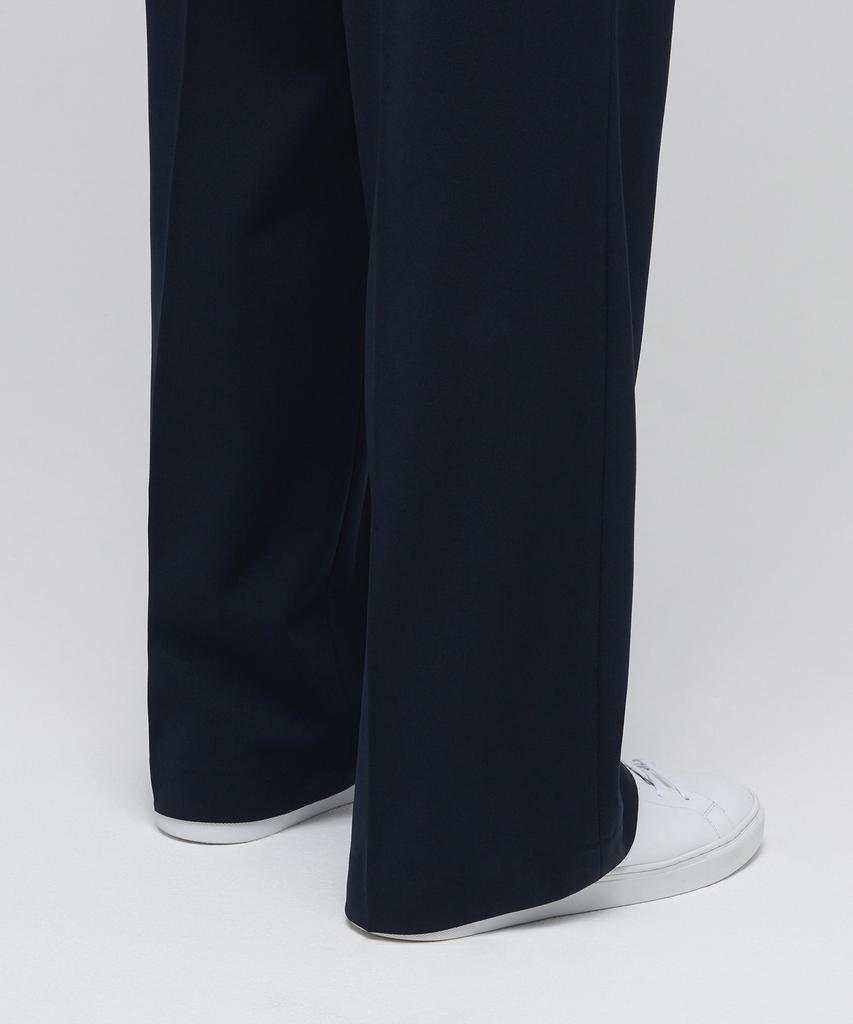 MUSINSA STANDARD Lightweight Real Wide Hidden Banding Slacks [Navy]