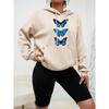 Creative Butterfly Design Print Women Hoodie New Street Casual Sweatshirt Fashion Hoody Pocket Comfortable Female Tops