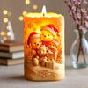 Christmas Bear Family Hold Gift Embossed Cylindrical Candle Silicone Mold Wear Christmas Hat Christmas Bears Resin Gypsum Molds