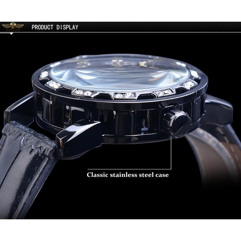 Winner Watch Мужская мода Досуг Классические популярные механические часы со стразами