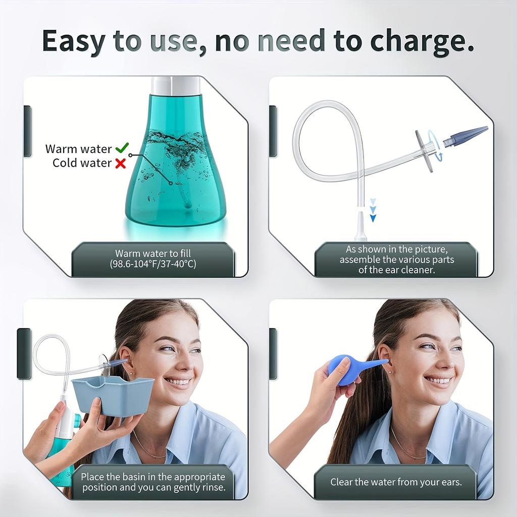 1pc Ear Wax Removal Tool Kit With 17.53 Cm Irrigation Syringe And 10 Tips, Manual Ear Cleaning System For Safe And Effective Wax Buildup Removal