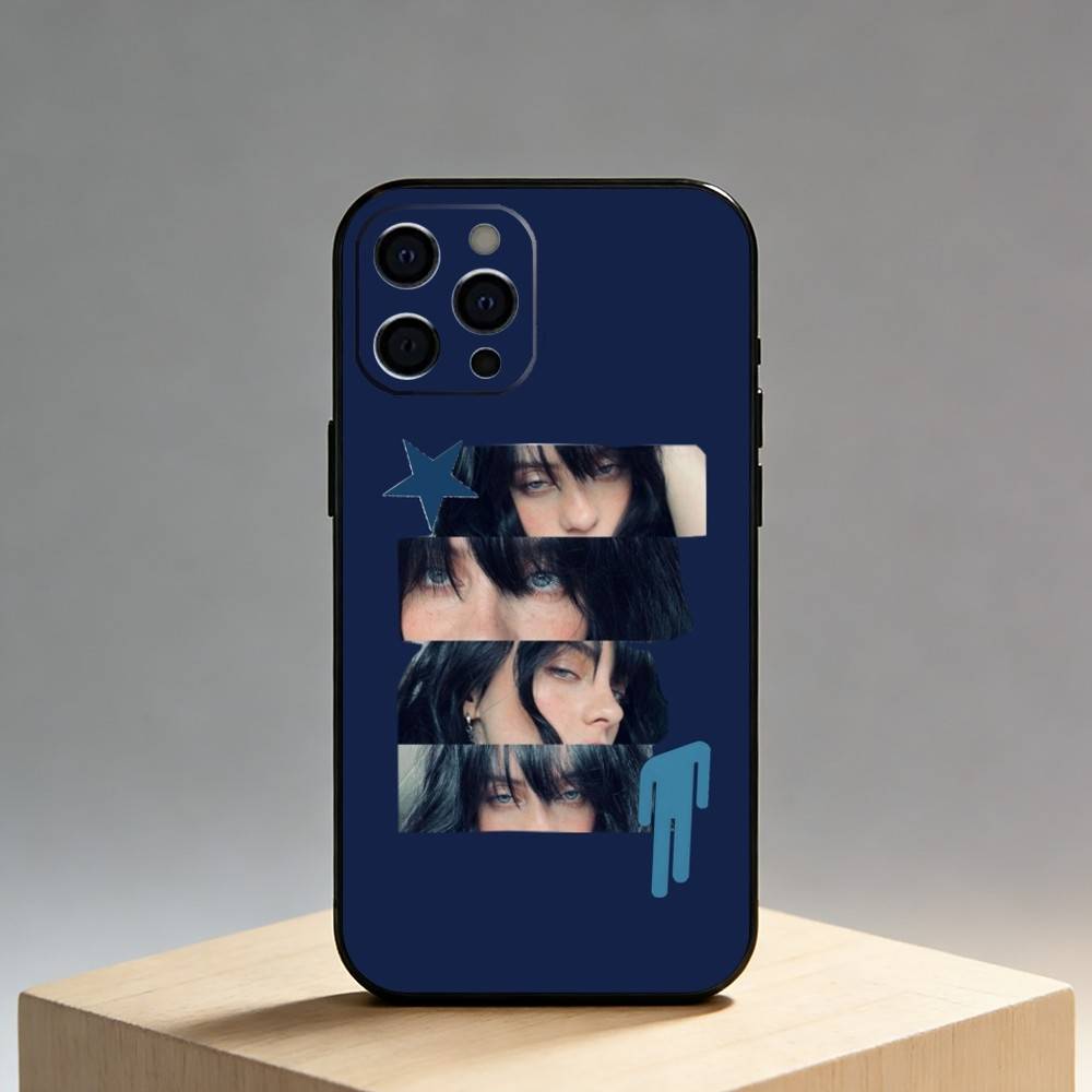 Чехол для телефона EPC Singer B-BillieS Для iPhone17,16,15,14,13,12 Plus,Max Мягкий Силиконовый Черный Чехол
