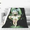 Kawaii Nahida Blankets Genshin Impact Anime Flannel Novelty Breathable Throw Blanket for Home Decoration