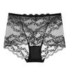 New Middle Waist Women Transparent Sexy Mesh Lace Thin Flower Underwear High Elasticity Seamless Breathable Panties Briefs