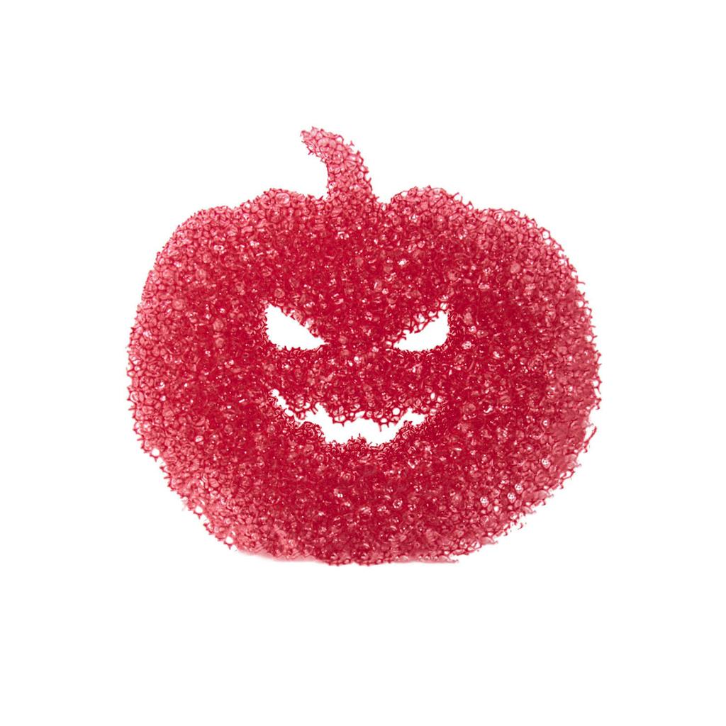 Губки для мытья посуды на Хэллоуин, тыквы, чувствительные к температуре, не царапающие бытовые губки для мытья посуды, кастрюль и сковородок (Красный, 10см*9,5см*4см)