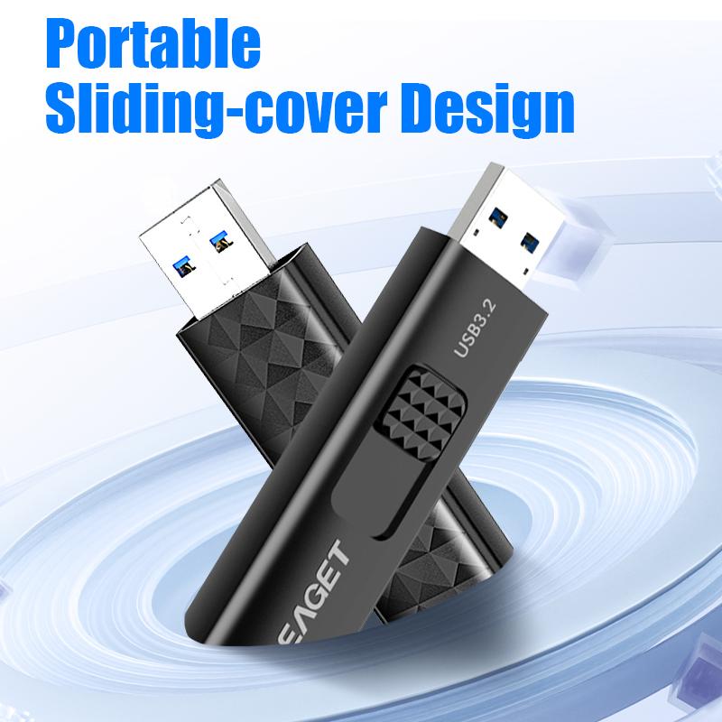 2 шт. портативный USB 3.2 флэш-накопитель выдвижной сдвижной крышкой флэш-накопители высокоскоростной накопитель данных для ПК и ноутбуков