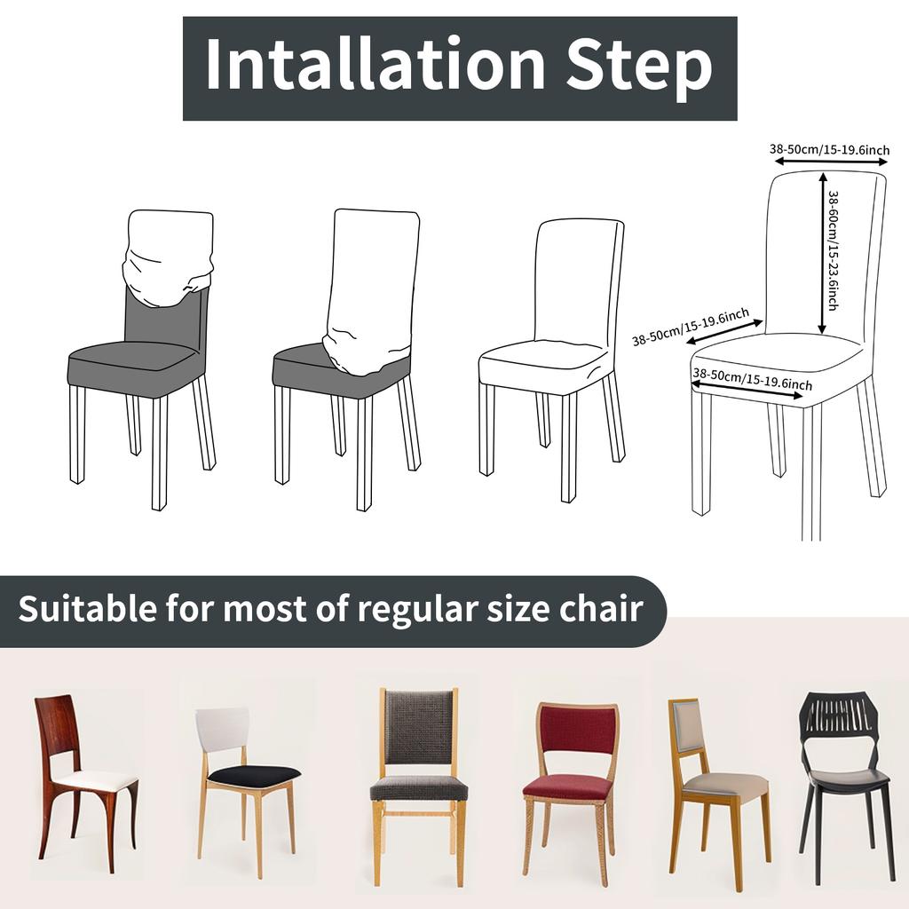 Набор из 4 эластичных чехлов для стульев, чехлов для столовой, эластичных, съемных, для защиты сидений, для мебели, для офиса, домашнего декора