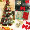 24pcs Bow Twist On Christmas Tree Wreaths On Crafts Winter Decorations For Weddingsred)  bd