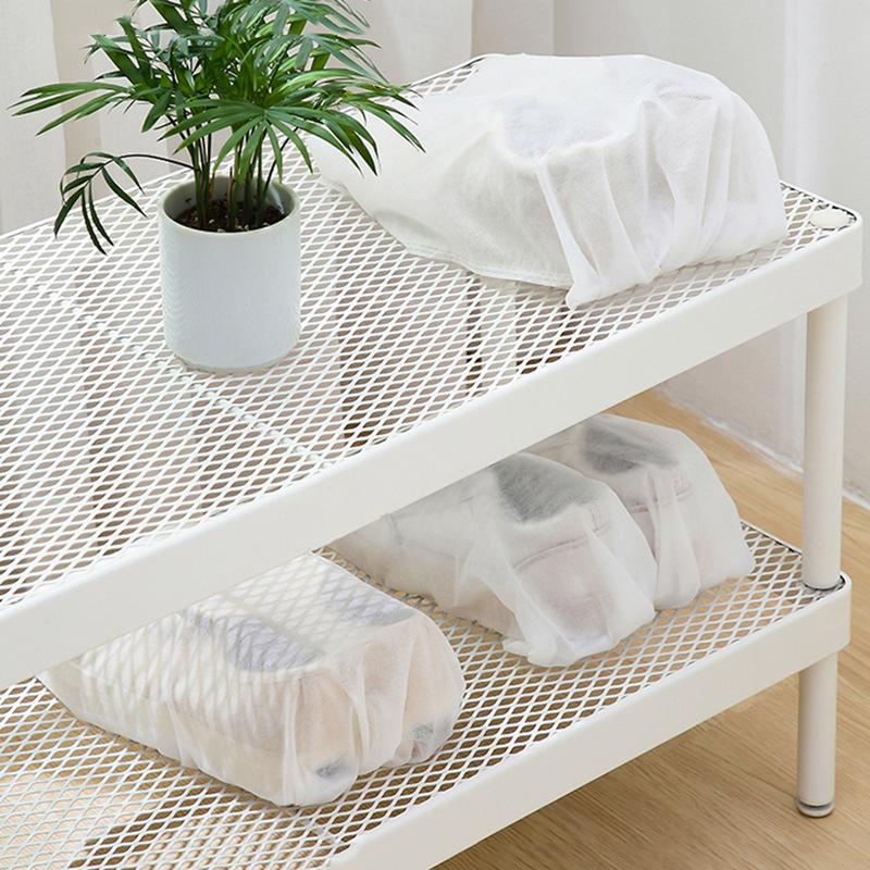 Small white shoes sun shoes anti-yellow bag non-woven dust bag travel shoes cover bag portable storage bag white shoes dust bag