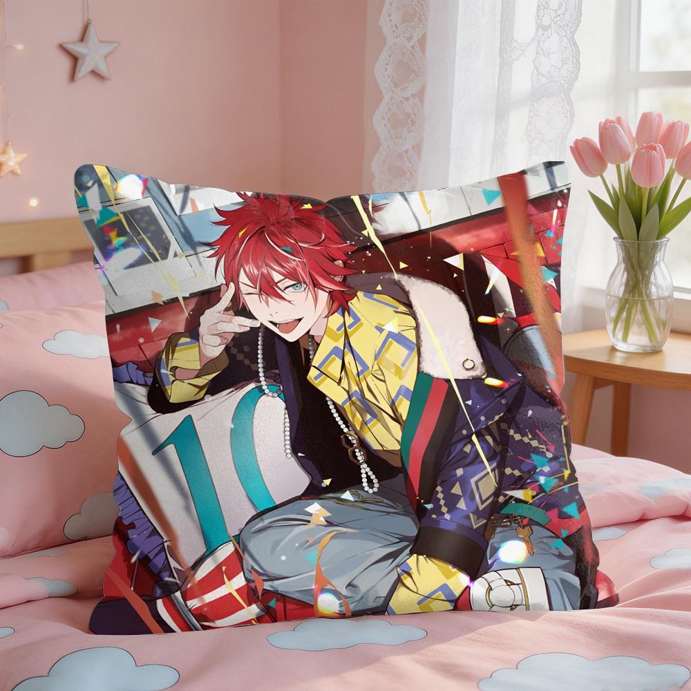 EEnsemble Stars Anime Cushion Cover Square Short Plush Pillow Case Living Room Sofa Home Decor Funda X