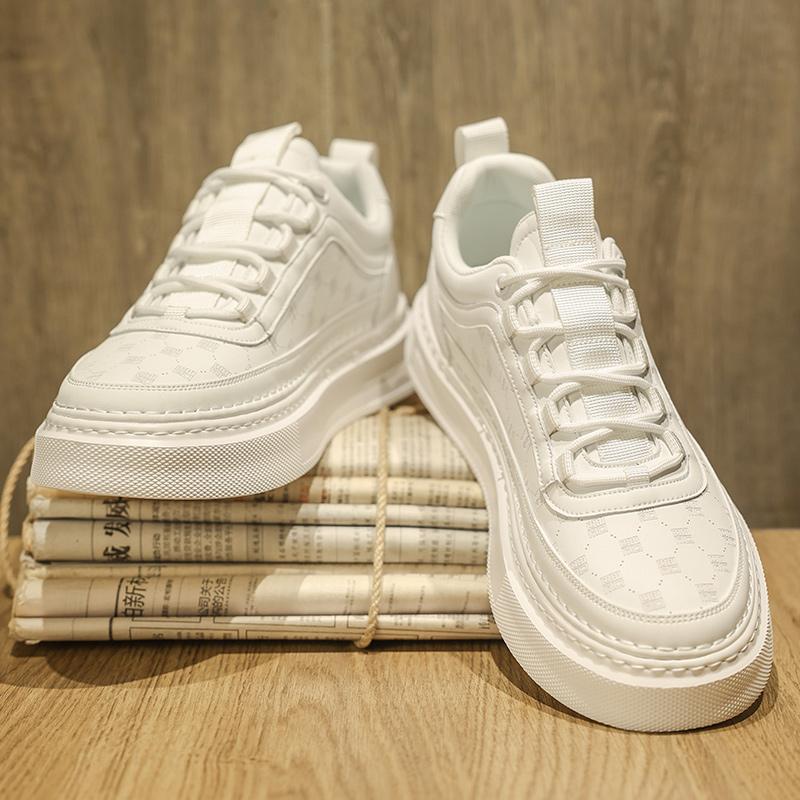 Модные мужские повседневные туфли на платформе с толстой подошвой из кожи белого цвета, мужские кроссовки для занятий спортом на открытом воздухе Zapatillas Hombre