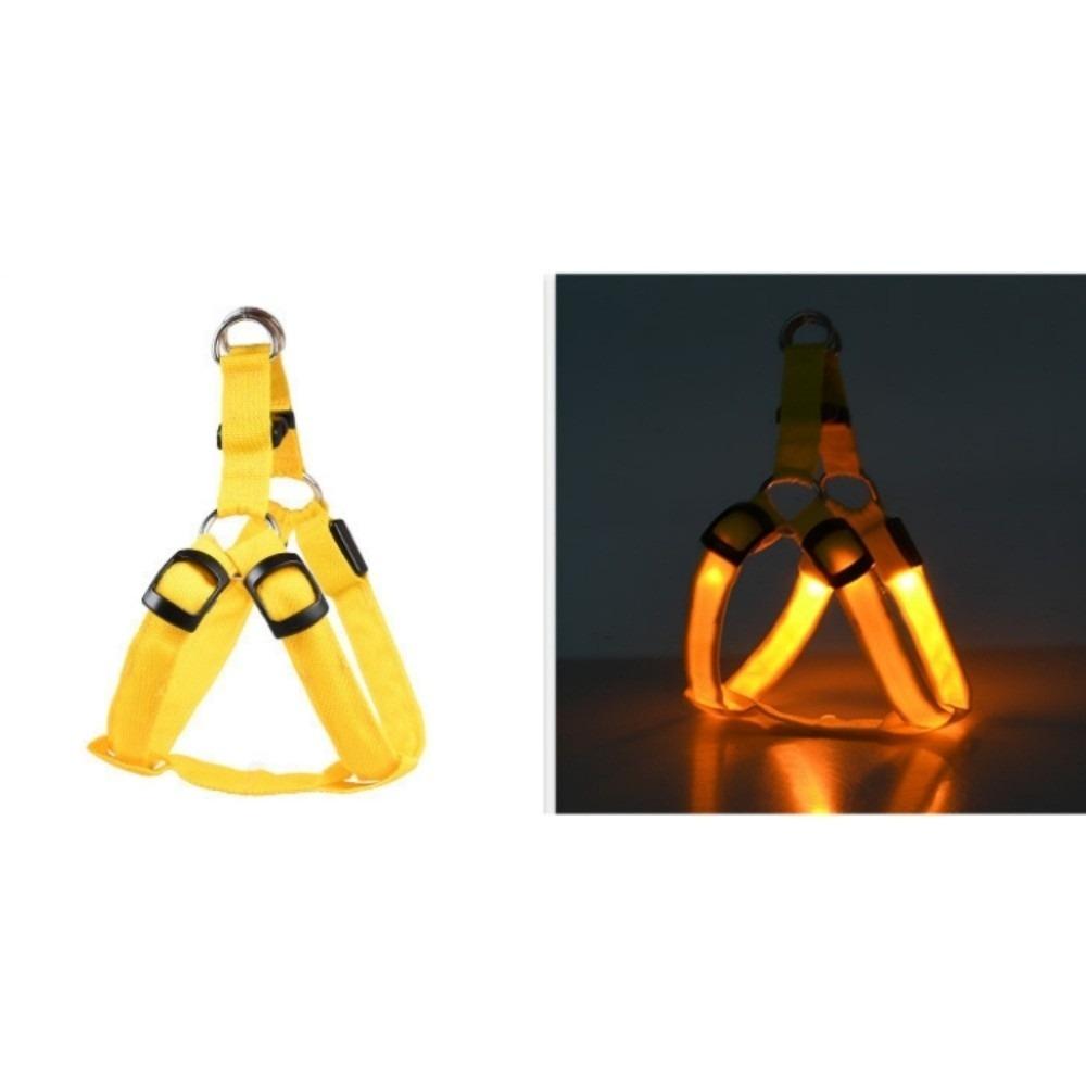 Durable Light Up LED Dog Harness Adjustable Rechargeable Luminous Pet Chest Strap Soft Flashing Dog Glowing Vest Pet Safety
