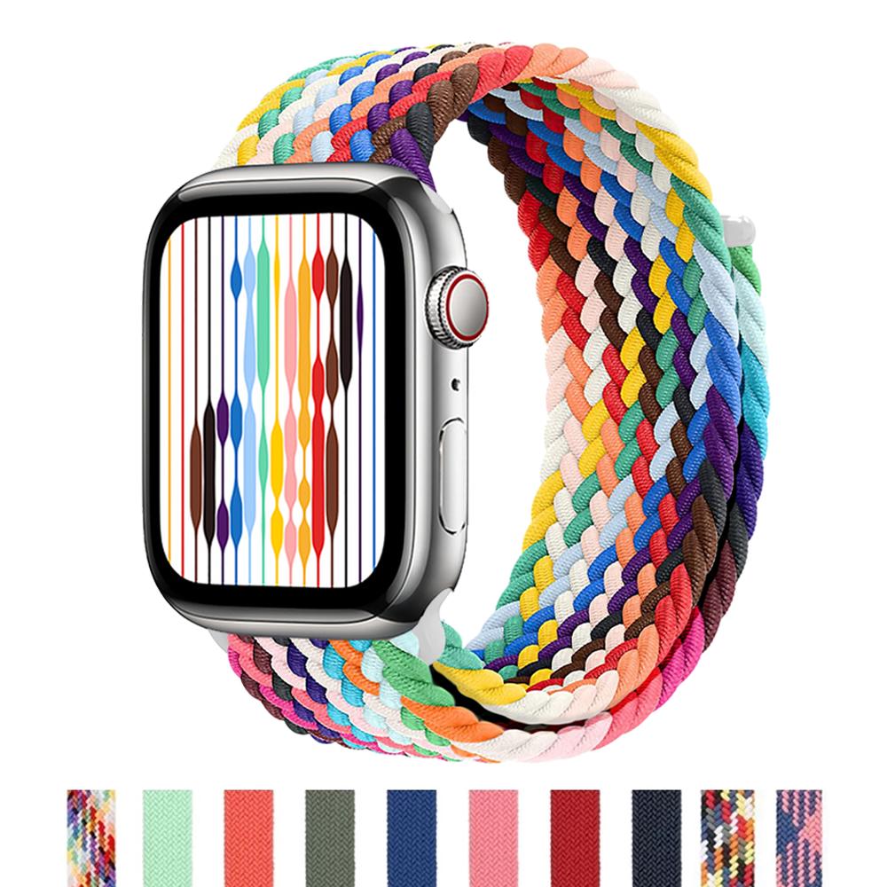 Ремешок для Apple Watch 44 мм 40 мм 45 мм 41 мм 42 мм ultra 49 мм correa Плетеный браслет Solo Loop Apple watch series 7 3 5 se 6 8