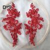 2 Pcs Embroidery Lace Applique Sewing Flower Fabric Collar Patch Motif Wedding Gown Dress Bridal DIY Crafts for Daily Wear Tailor Shops